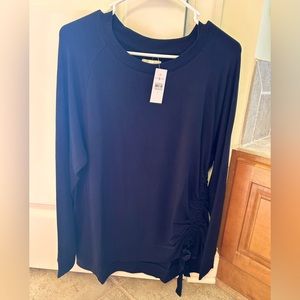 Lou and Grey by LOFT | Black Top with tie front detail